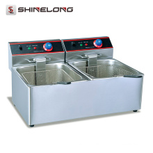Frigideira elétrica elétrica sem frigideira Counter Top Double Basket Equipamento de cozinha com frigideira elétrica